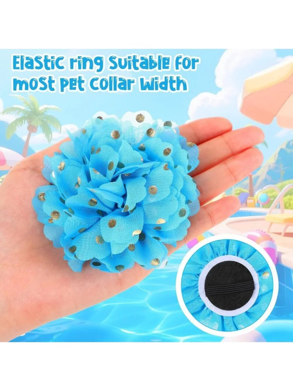 100 Pcs Multicolor Dog Flower Collar Bows Set - Summer Party Pet Accessories